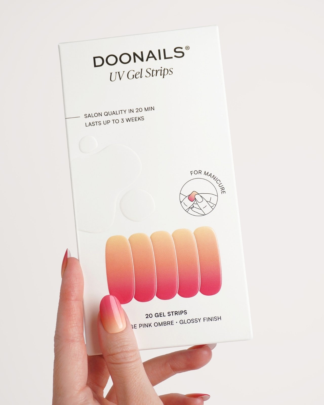 Orange Pink Ombre Gel Strips - Doonails