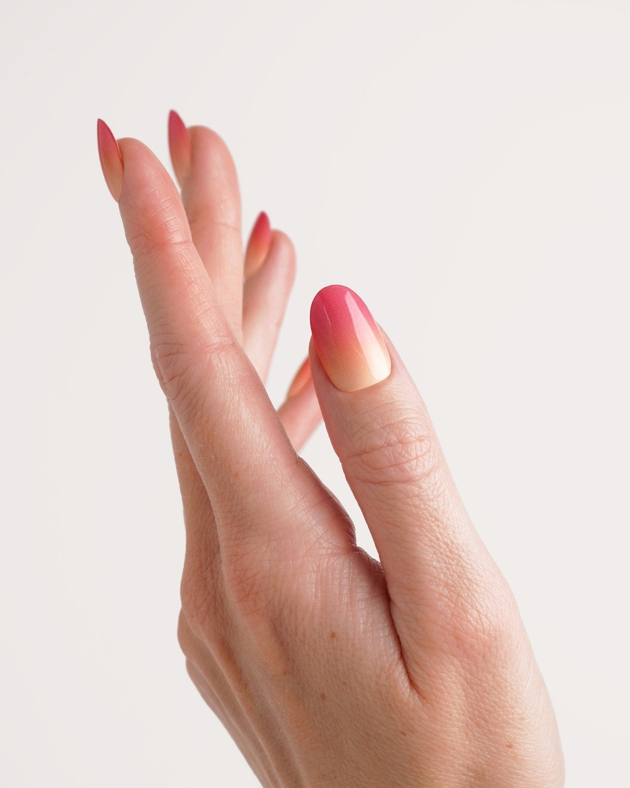 Orange Pink Ombre Gel Strips - Doonails
