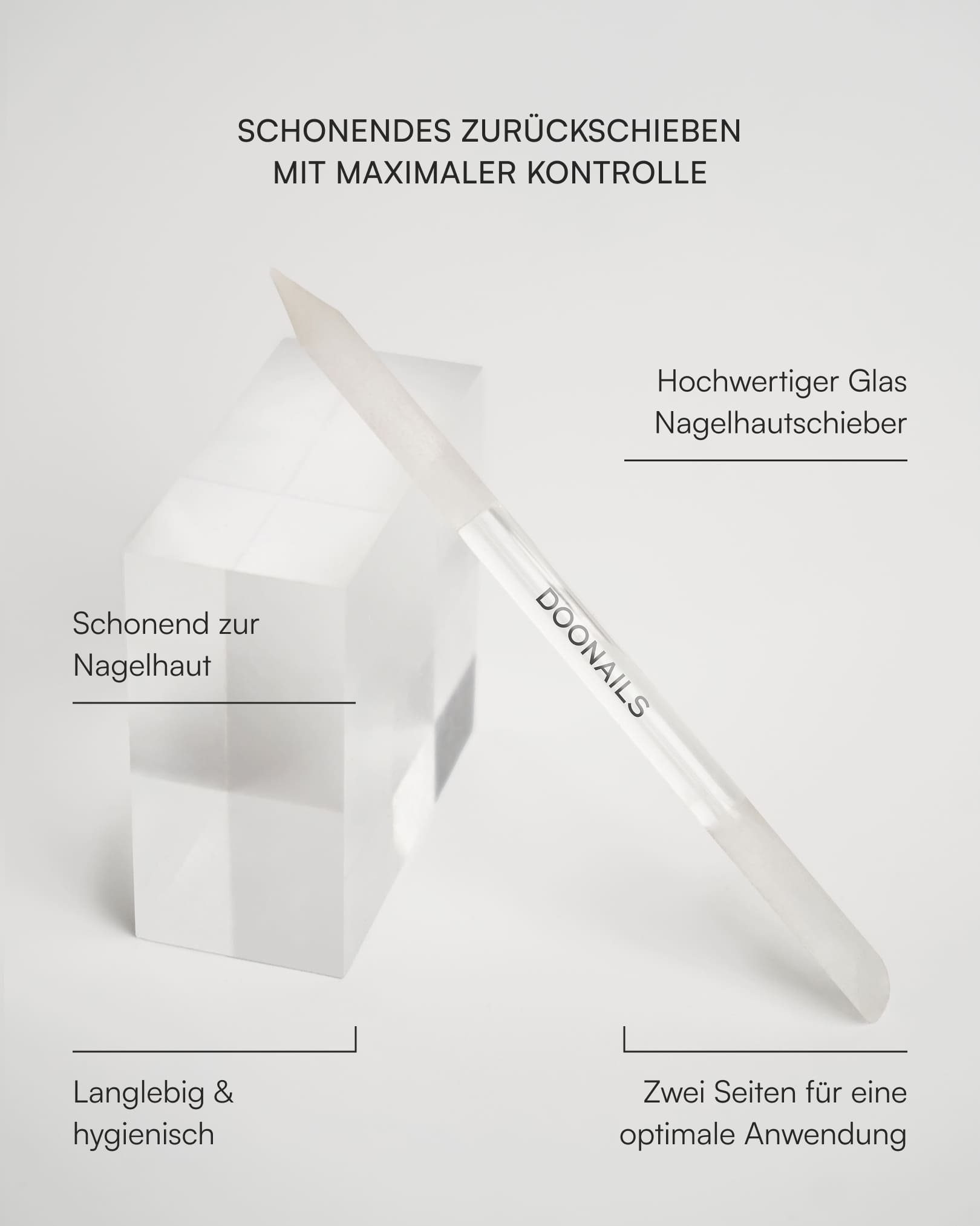Glas Nagelhautschieber