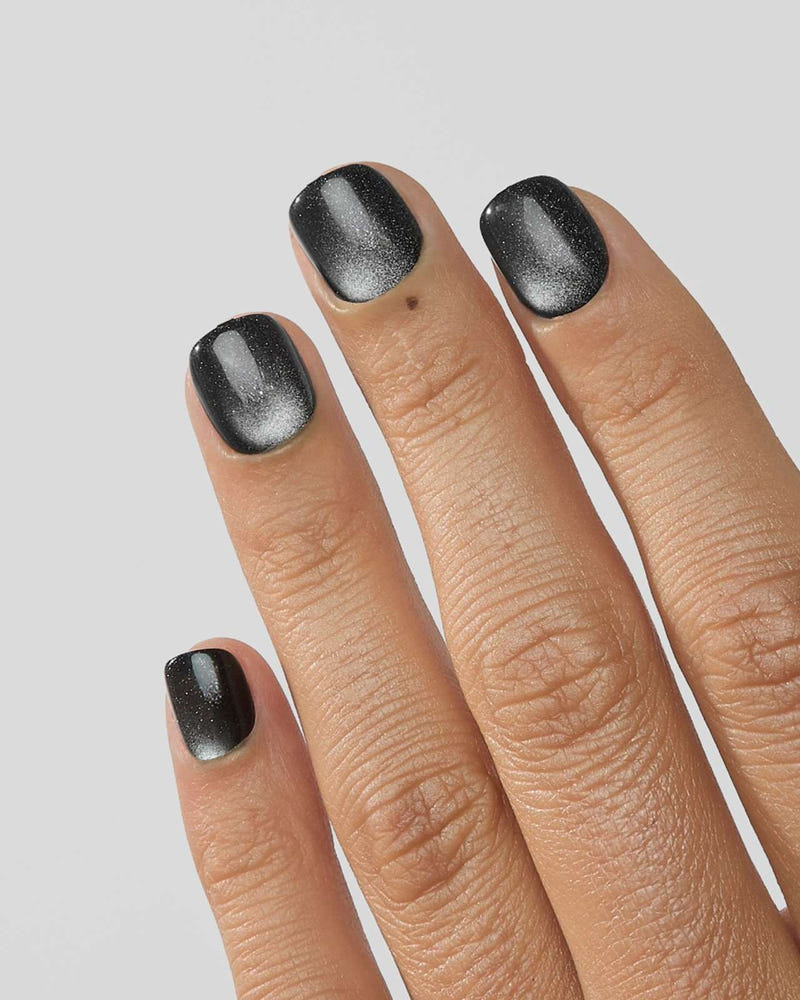 Limited Edition Black Cat Eye Ultra Short Square Soft Gel Press Ons