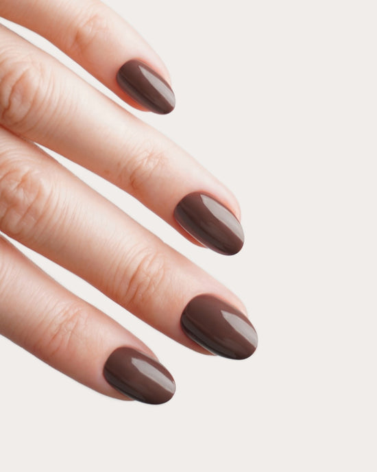 Cafe Noir Short Round Soft Gel Press Ons - Doonails