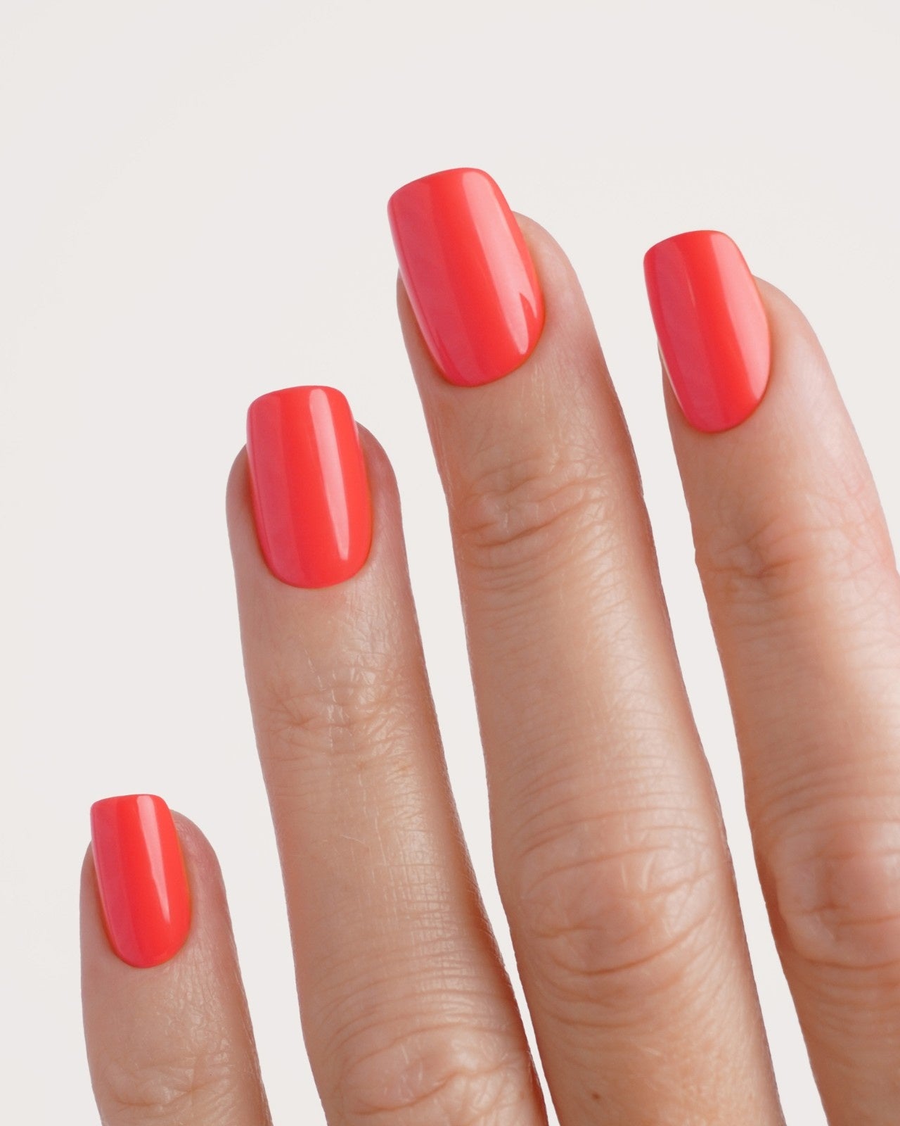 Sunset Coral Short Square Soft Gel Press Ons - Doonails