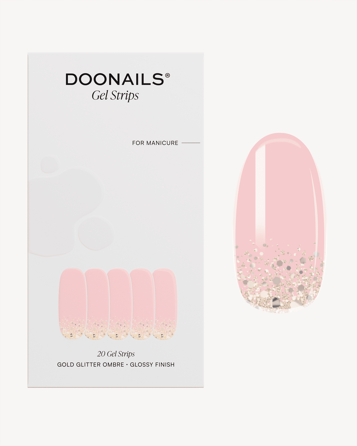 Gold Glitter Ombre Gel Strips - Doonails