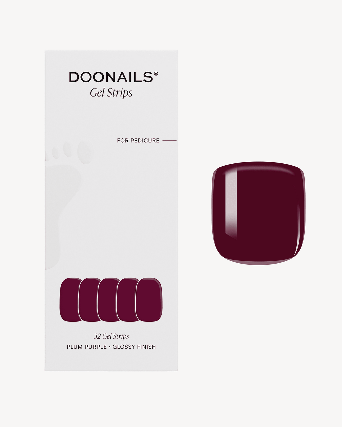 Plum Purple Pediküre Gel Strips - Doonails