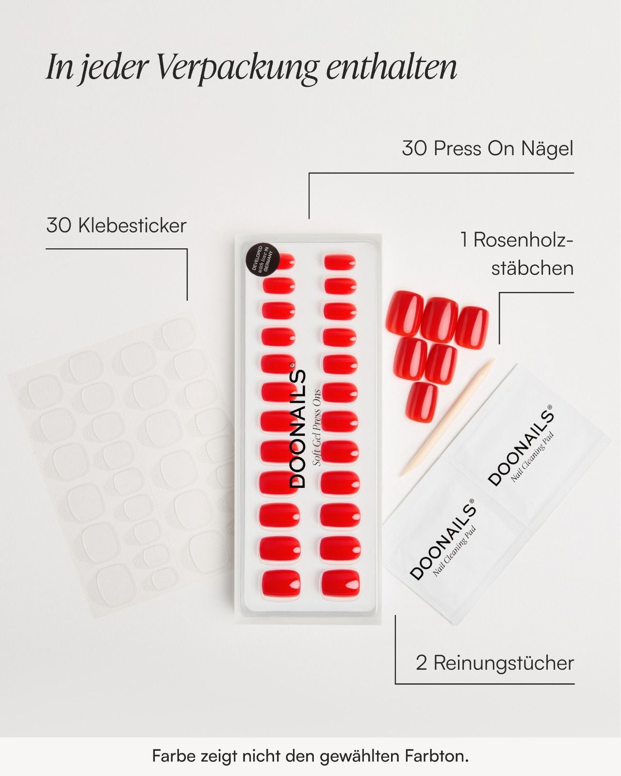 Inhalt jeder Press Ons Verpackung