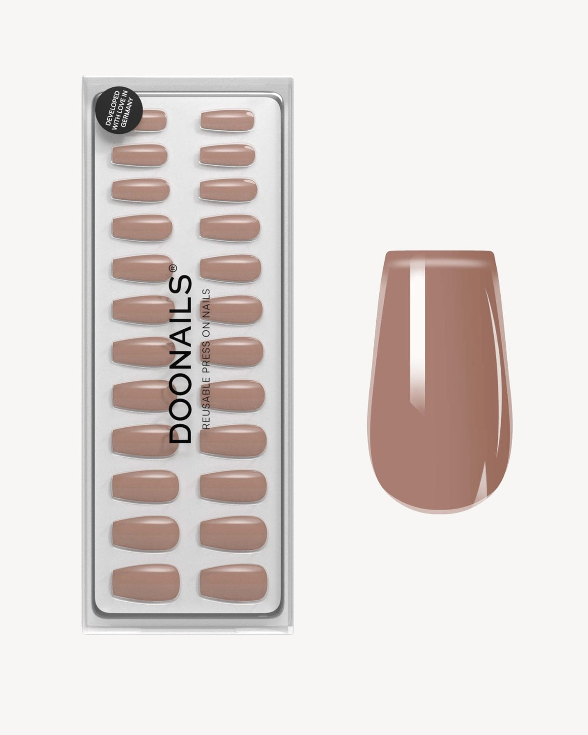 Espresso Short Coffin Soft Gel Press Ons - Doonails