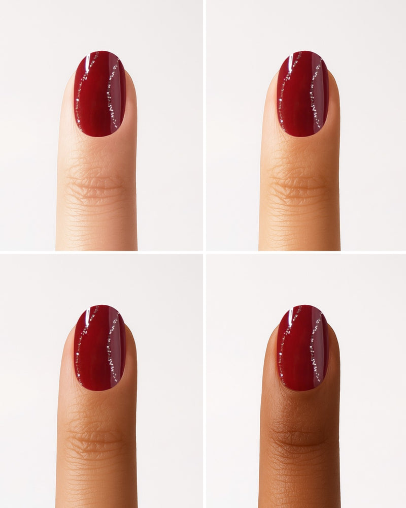 Red Glitter Swirl Gel Strips - Doonails