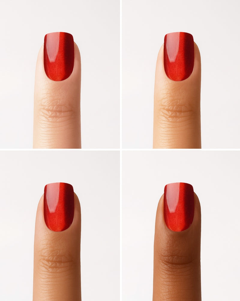 Red Cat Eye Extra Short Square Soft Gel Press Ons - Doonails