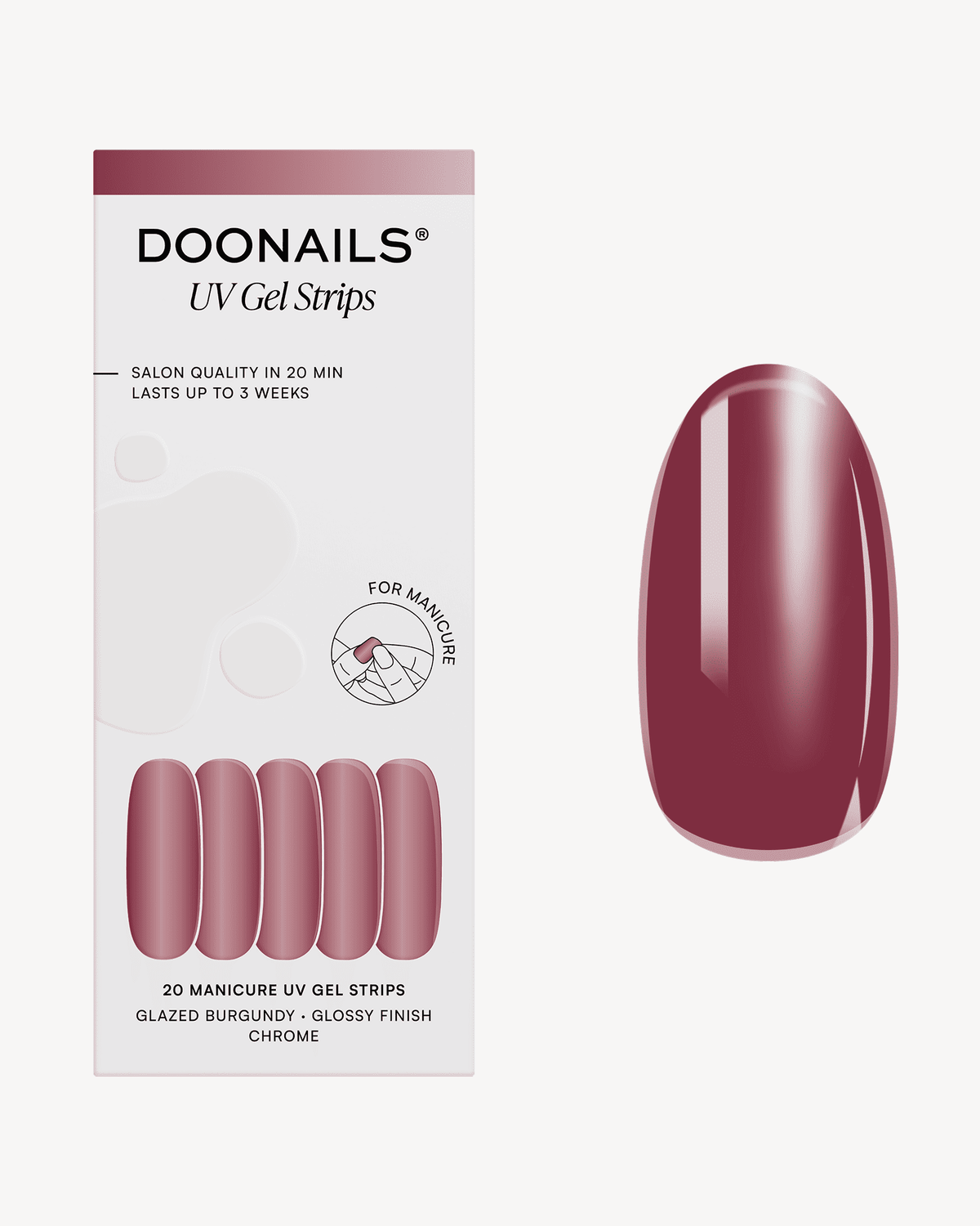 Glazed Burgundy UV Gel Strips