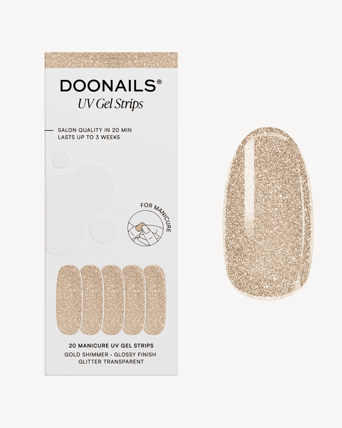 Gold Shimmer UV Gel Strips
