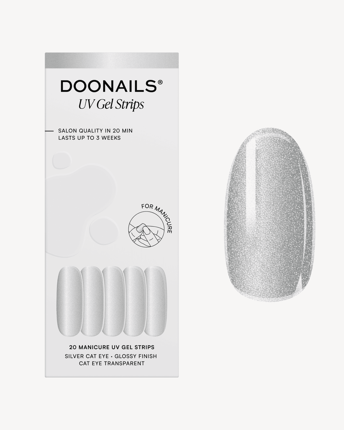 Silver Cat Eye UV Gel Strips