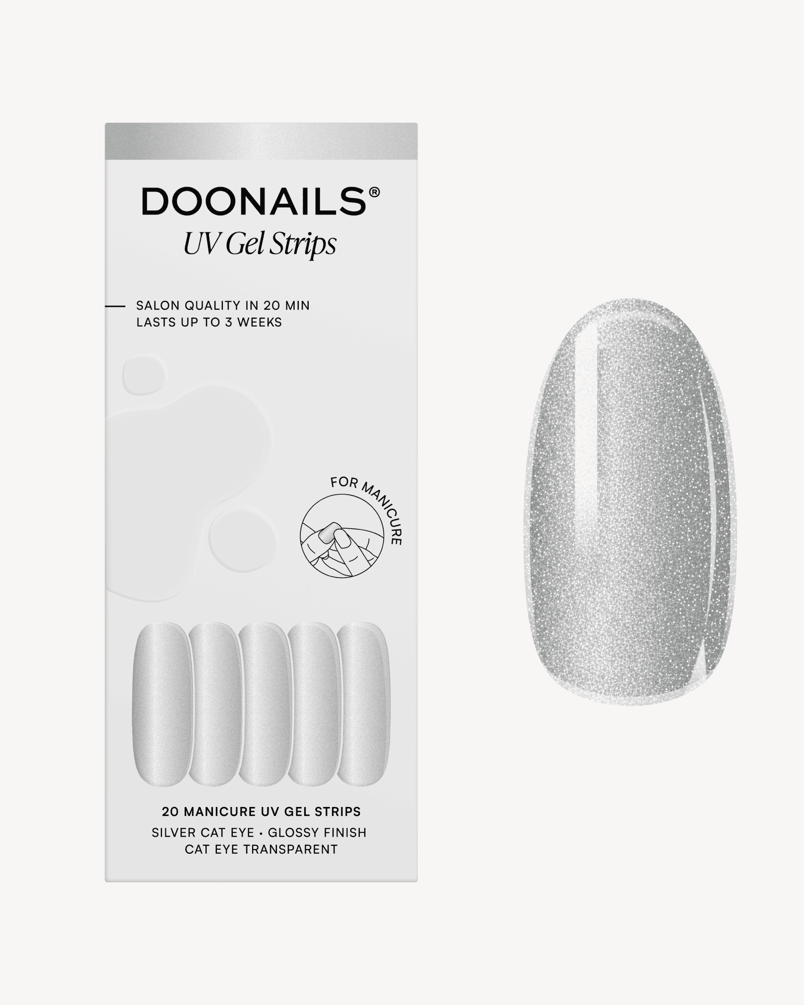 Silver Cat Eye Gel Strips