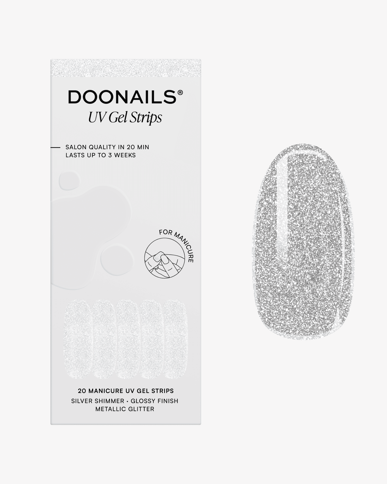 Silver Shimmer Gel Strips