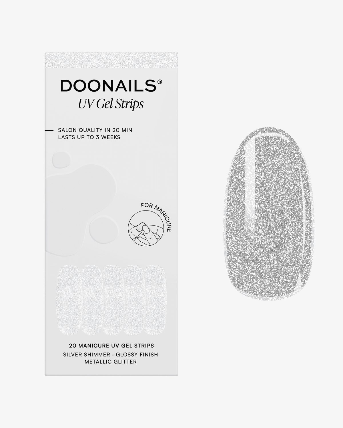 Silver Shimmer Gel Strips