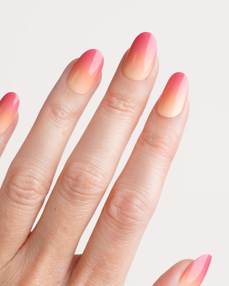 Orange Pink Ombre Gel Strips - Doonails