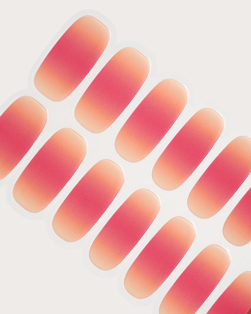 Orange Pink Ombre Gel Strips - Doonails