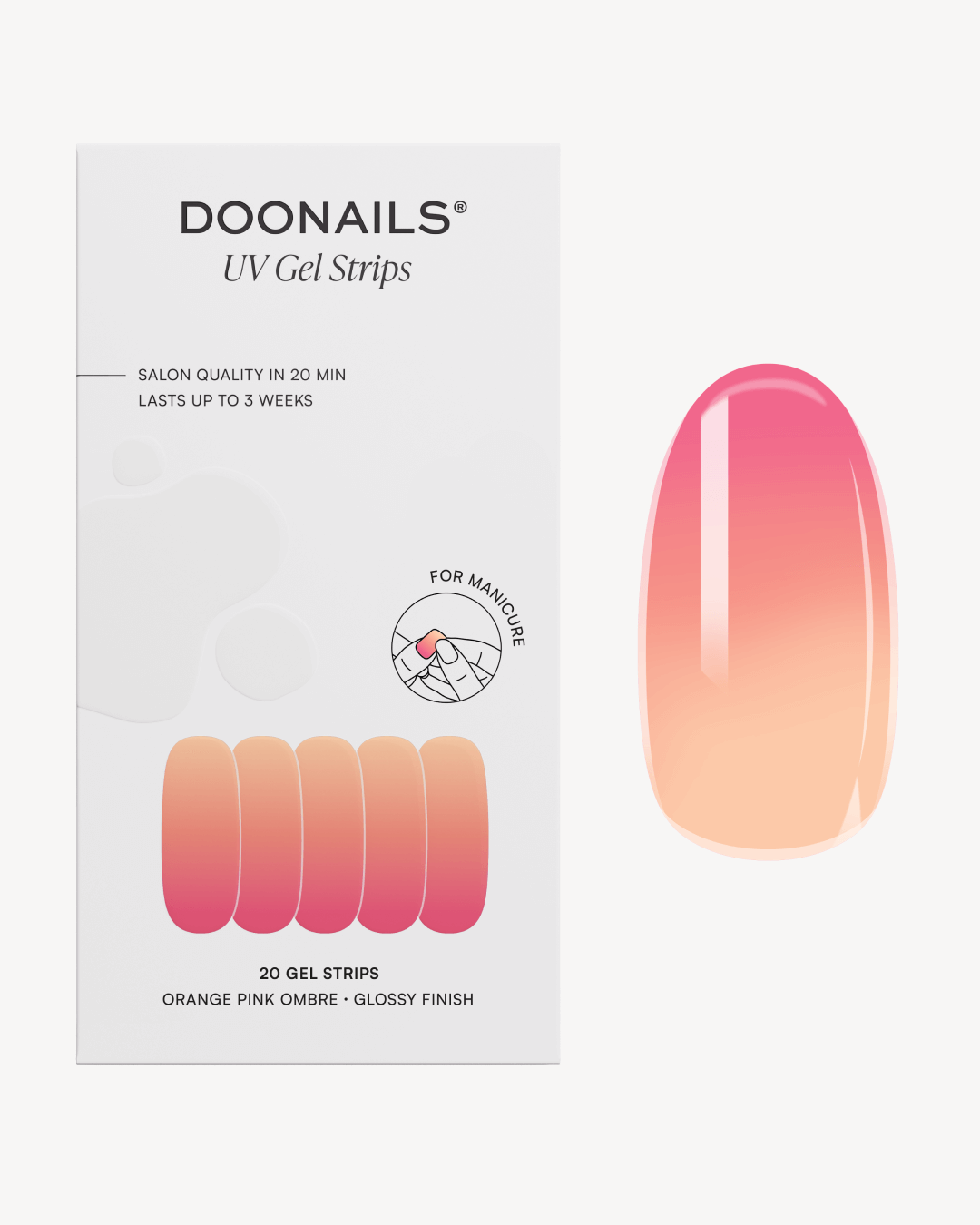 Orange Pink Ombre UV Gel Strips