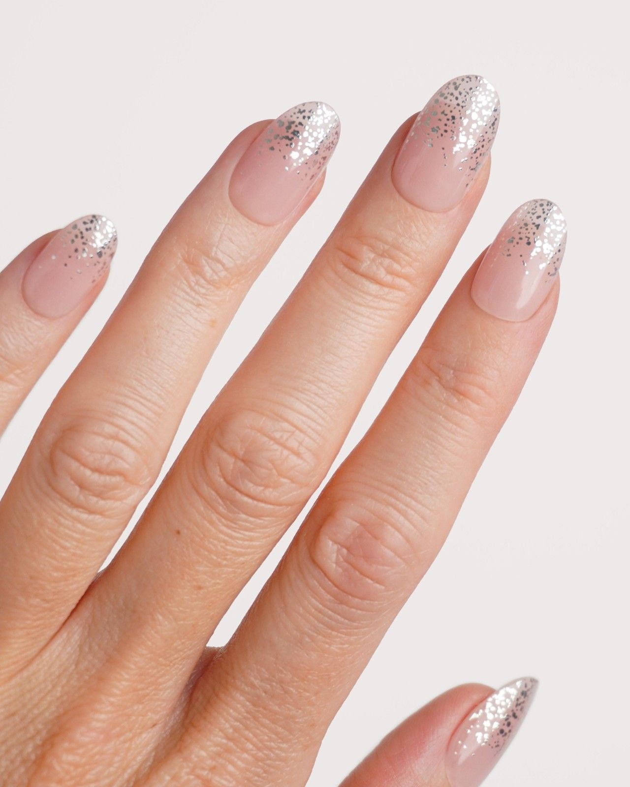 Silver Glitter Ombre Gel Strips