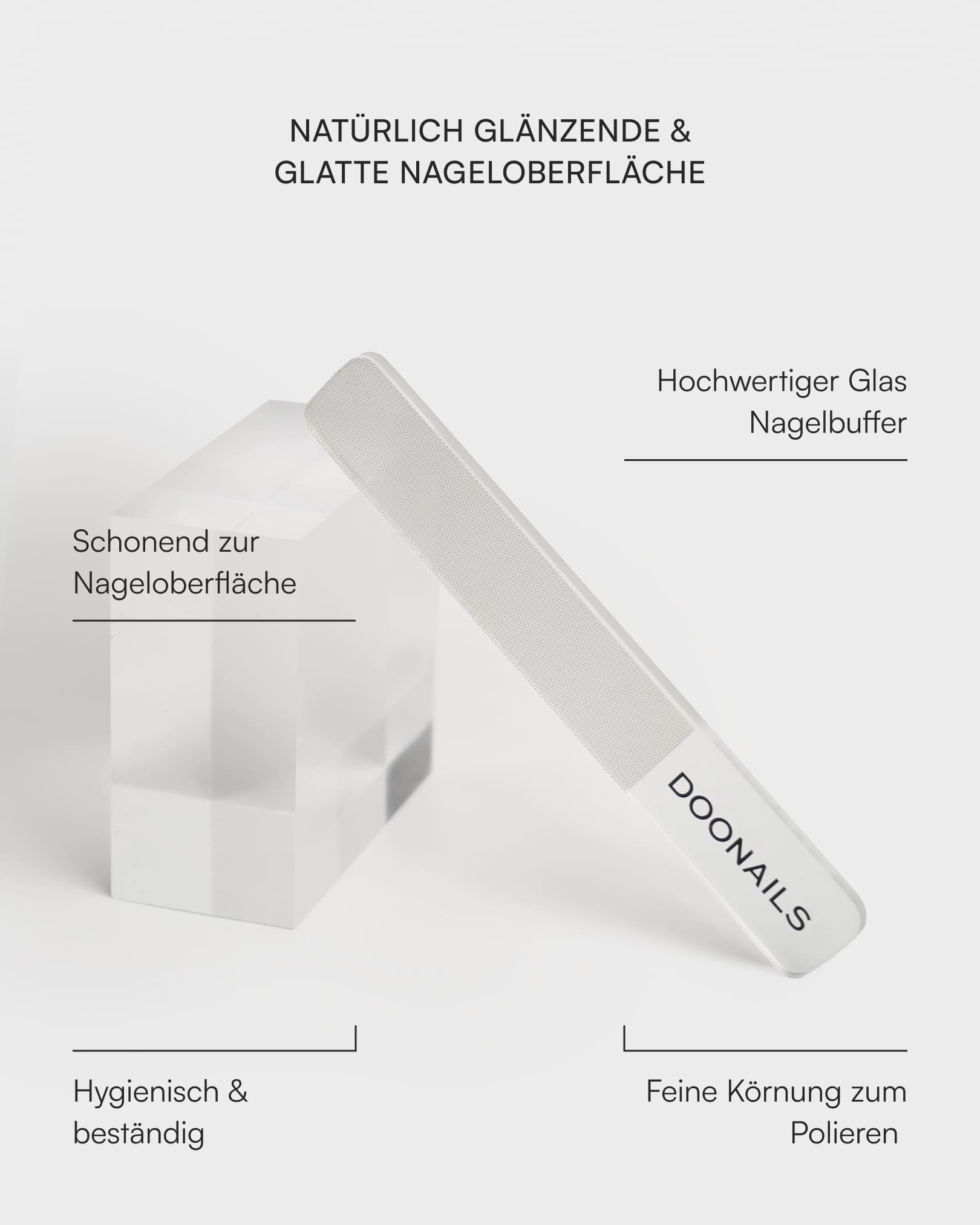Glas Nagelbuffer