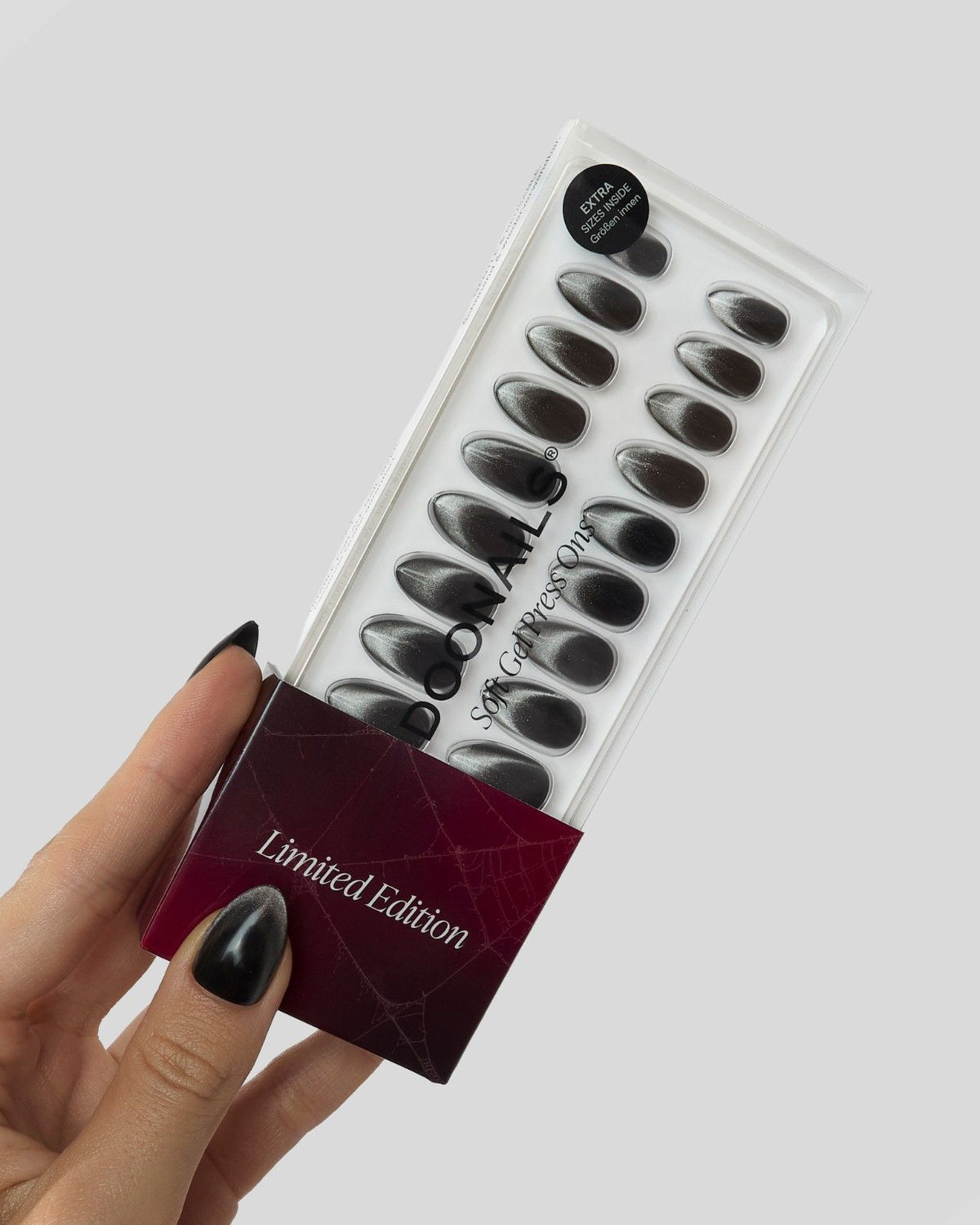 Limited Edition Black Cat Eye Short Almond Soft Gel Press Ons