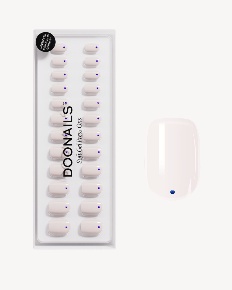 Blue Dots Extra Short Square Soft Gel Press Ons