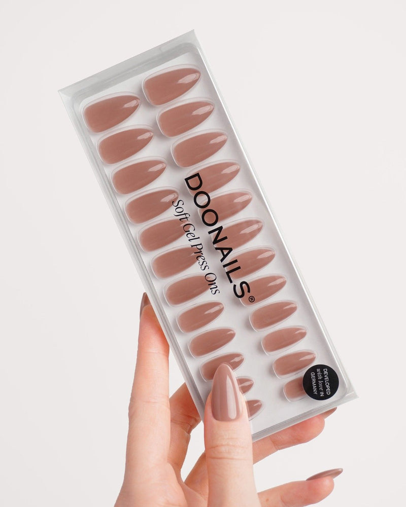 Espresso Medium Almond Soft Gel Press Ons - Doonails