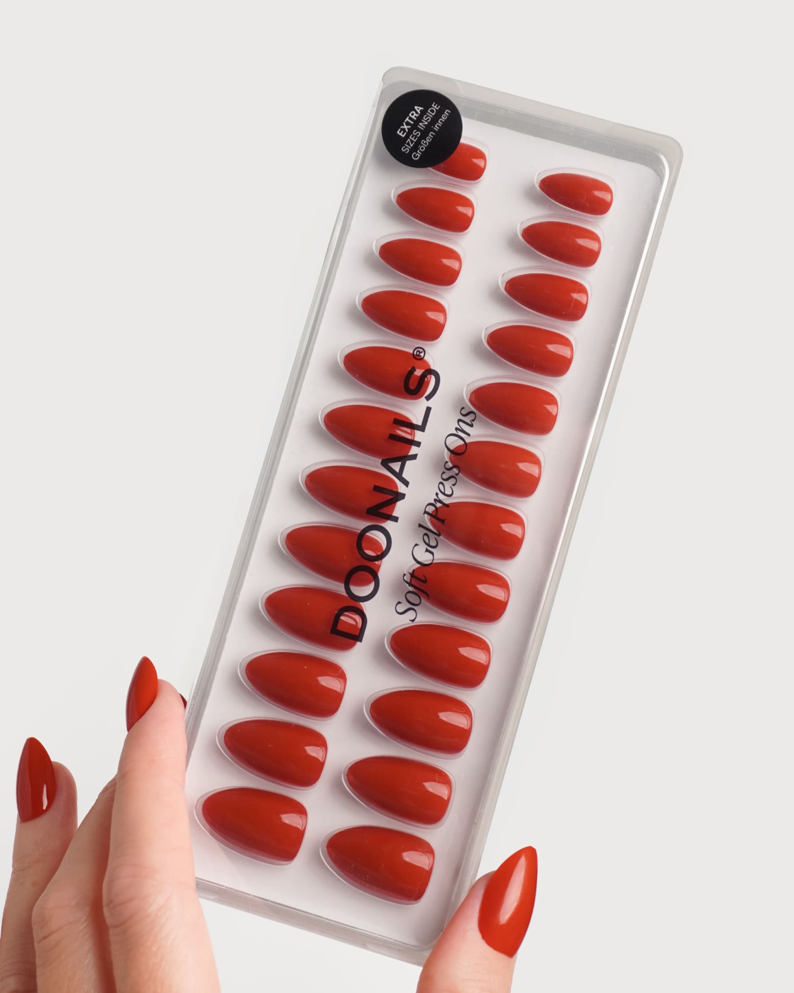 Fire Place Short Almond Soft Gel Press Ons