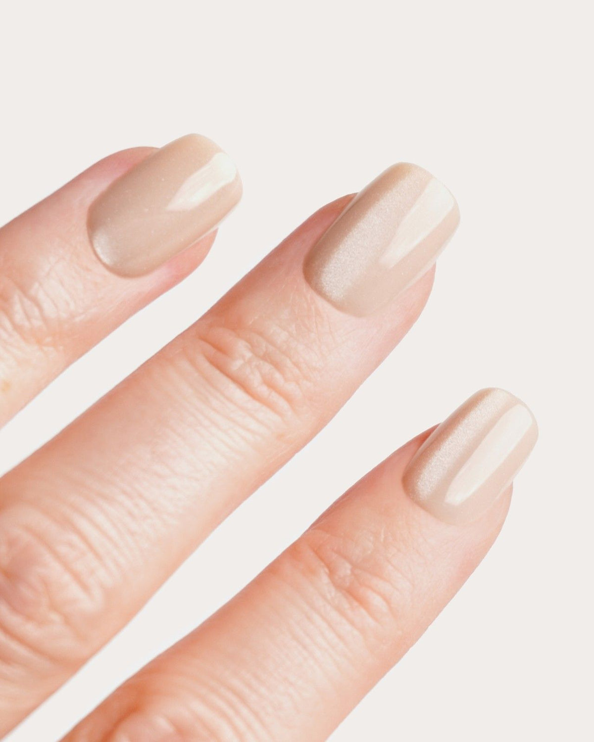 Glass Nude Cat Eye Short Square Soft Gel Press Ons