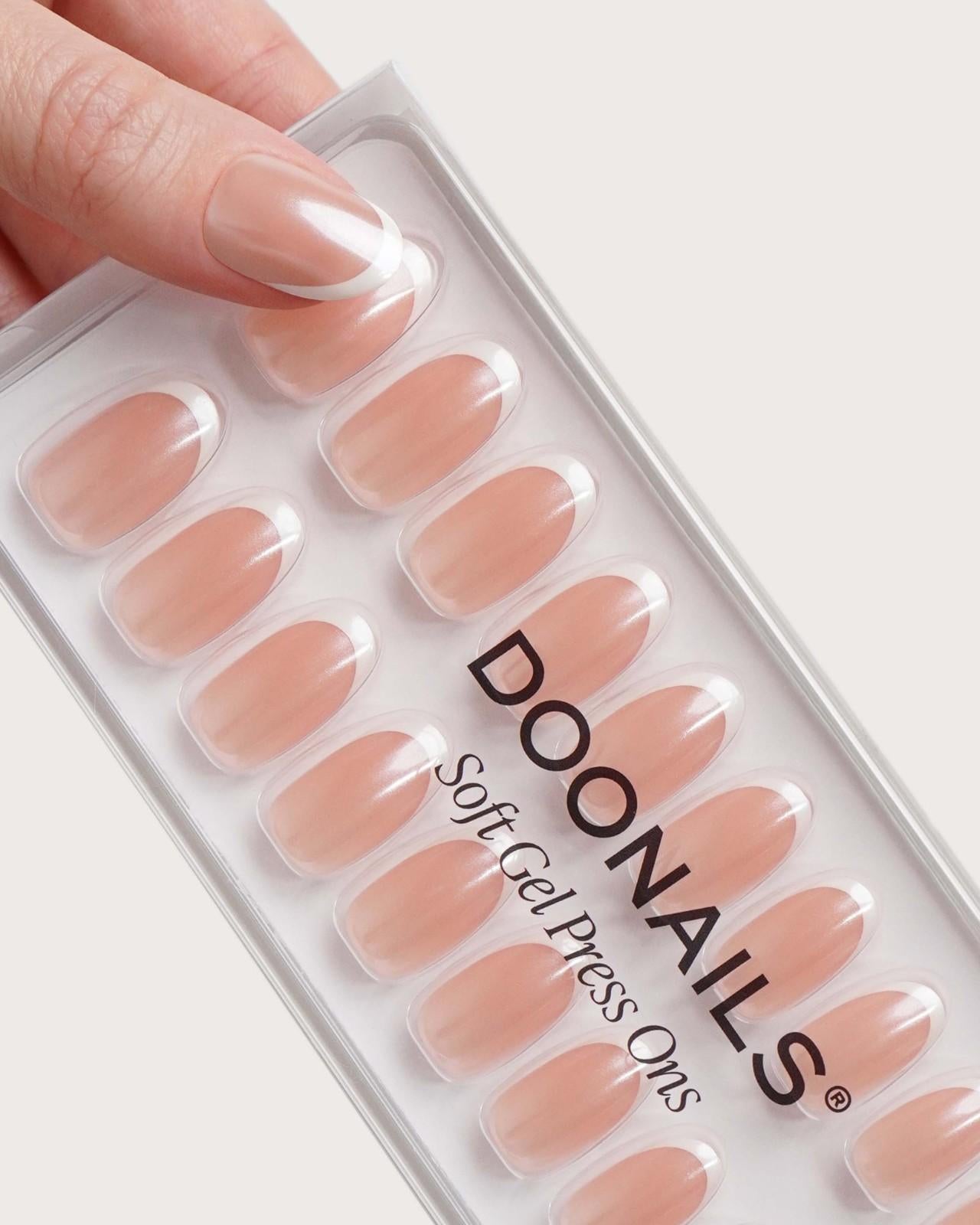 Glazed French Medium Round Soft Gel Press Ons
