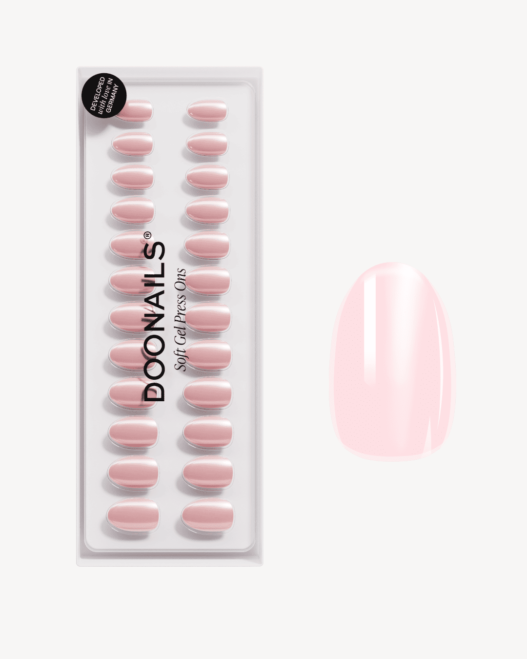 Limited Edition Glazed Rose Short Round Soft Gel Press Ons
