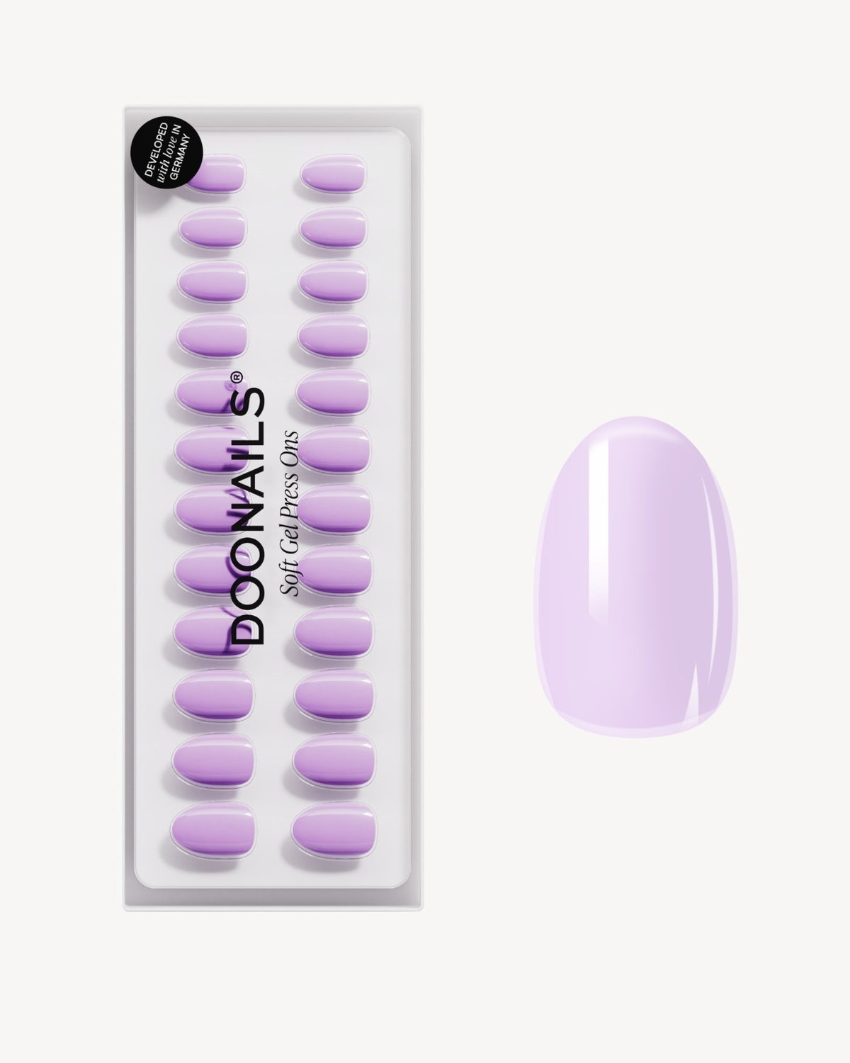 Lavender Mist Short Round Soft Gel Press Ons - Doonails