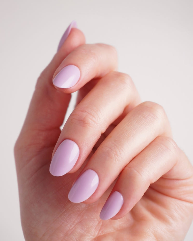 Lavender Mist Short Round Soft Gel Press Ons - Doonails
