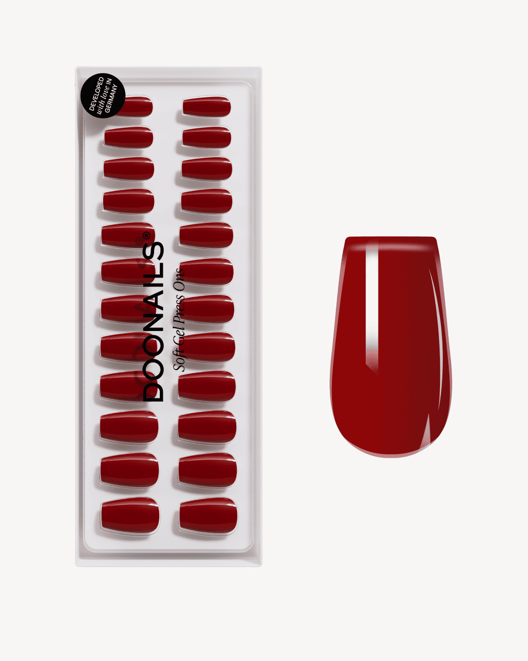 Rote Mon Cheri Soft Gel Press Ons