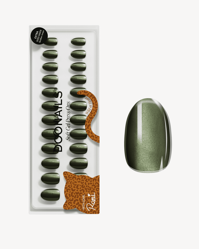 Olive You Short Round Soft Gel Press Ons