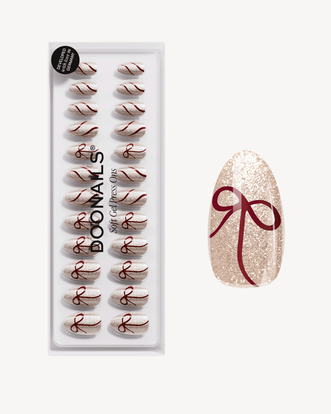 Red Bow Cat Eye Limited Edition Soft Gel Press Ons