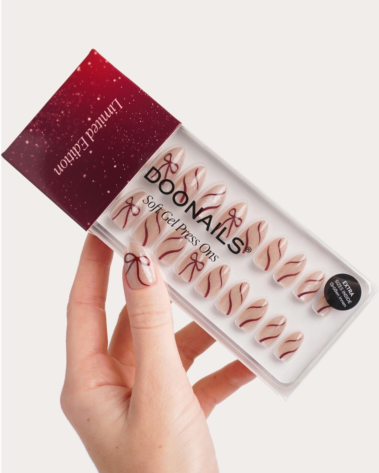 Red Bow Cat Eye Limited Edition Soft Gel Press Ons