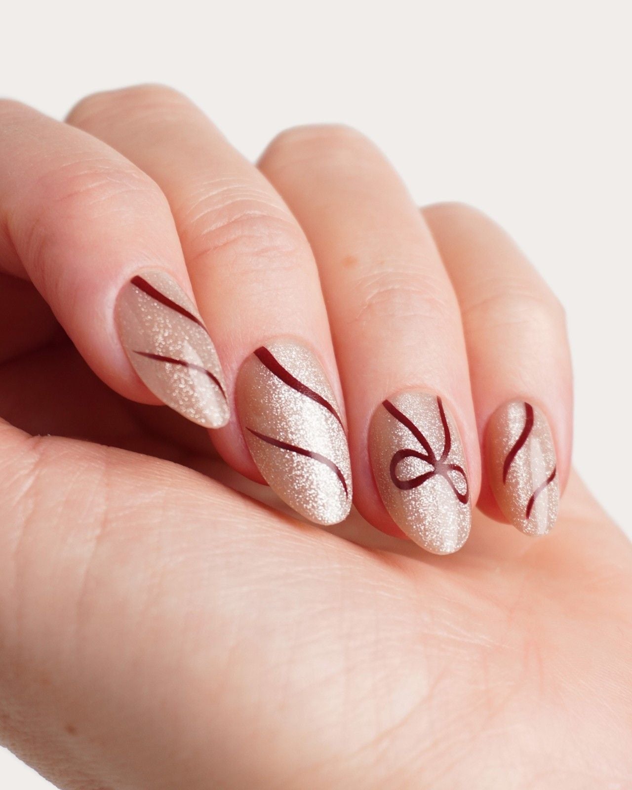 Red Bow Cat Eye Limited Edition Soft Gel Press Ons