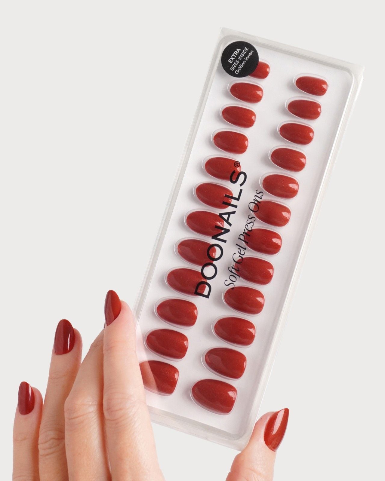 Red Glitter Soft Gel Press Ons