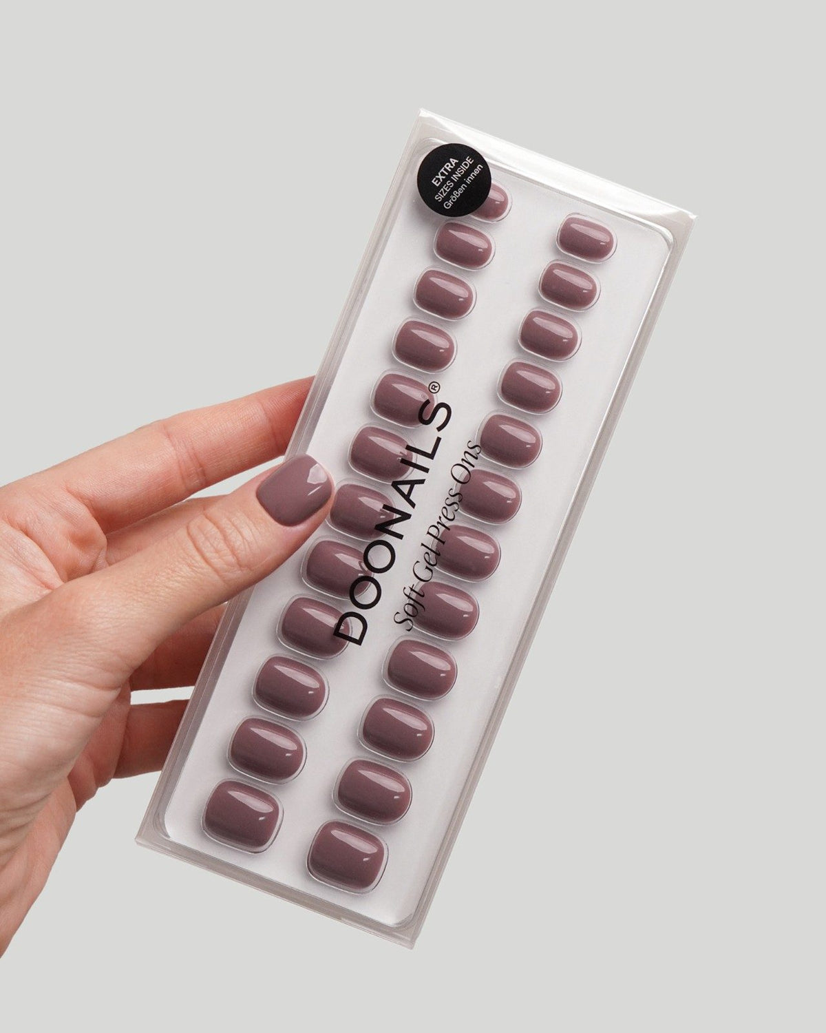 Silent Night Mauve Ultra Short Square Soft Gel Press Ons