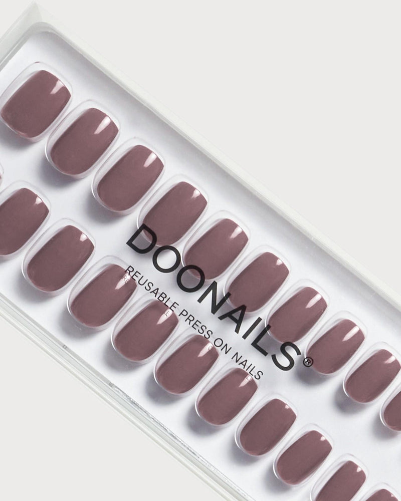 Silent Night Mauve Short Square Soft Gel Press Ons