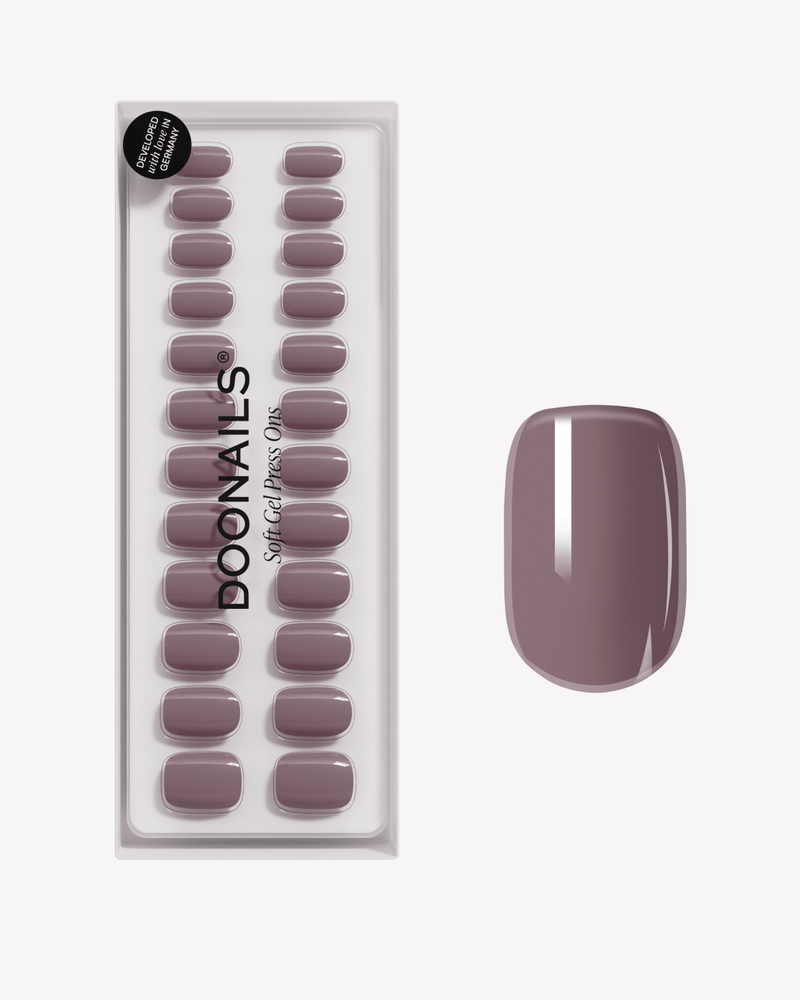 Silent Night Mauve Short Square Soft Gel Press Ons