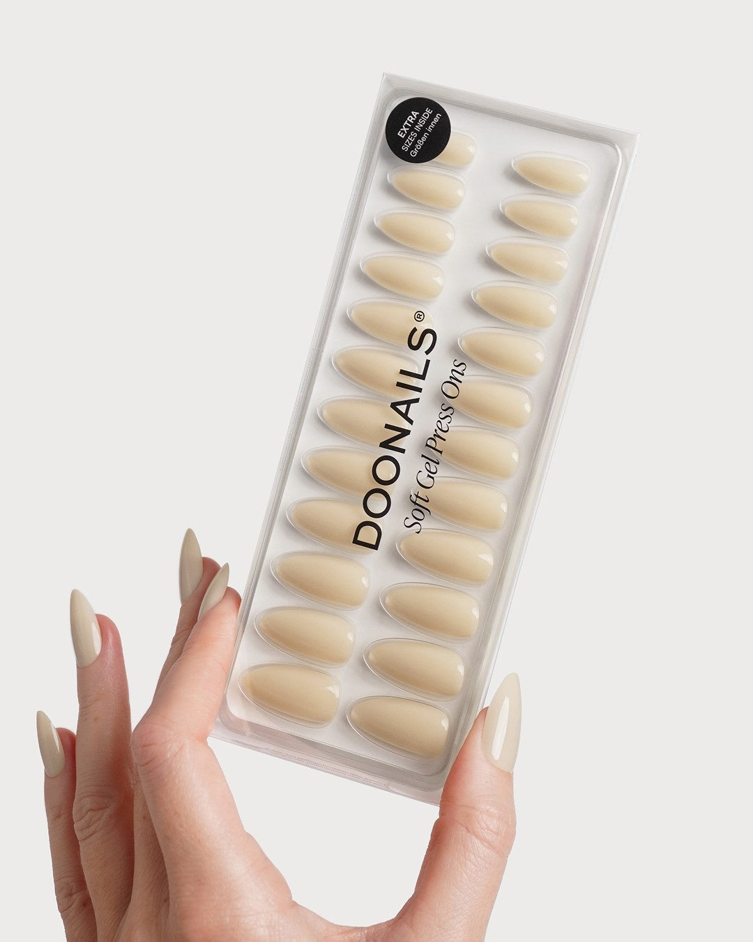 Vanilla Medium Almond Soft Gel Press Ons