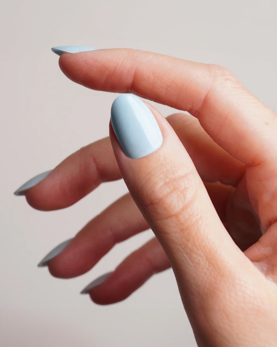 Baby Blue Short Round Soft Gel Press Ons - Doonails