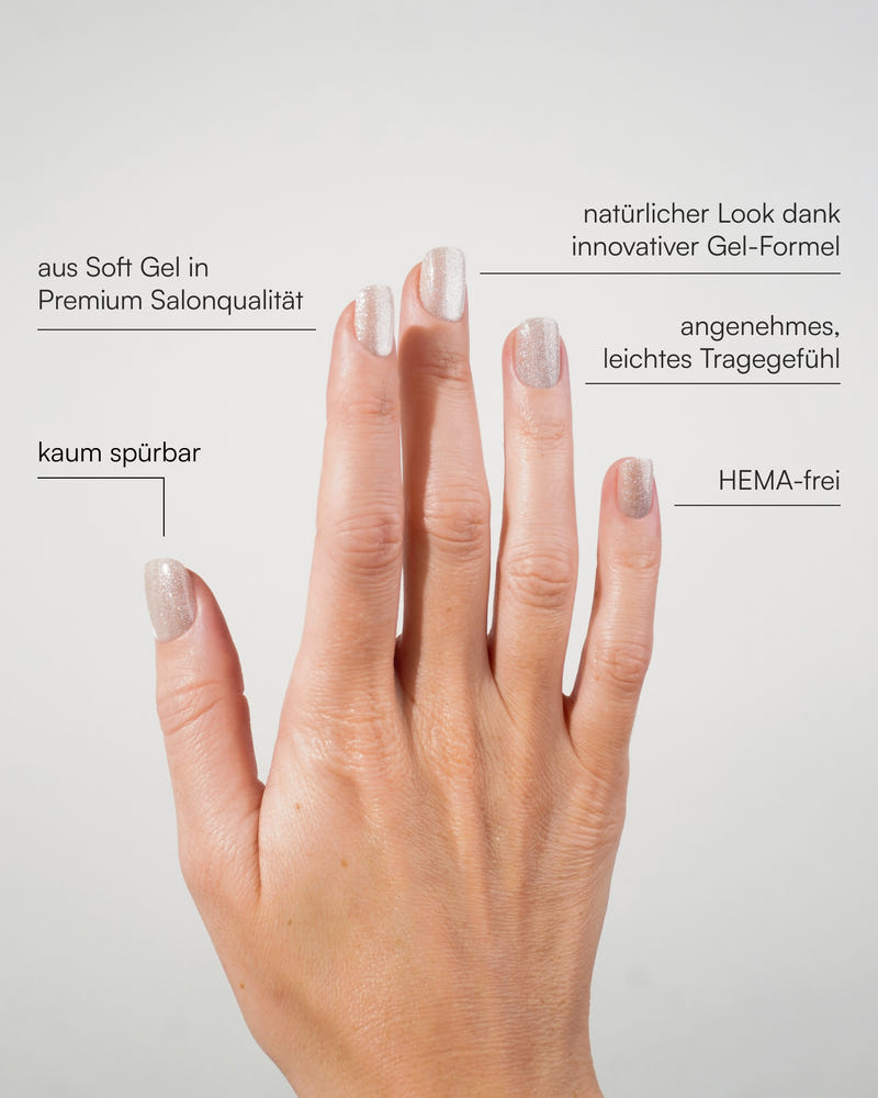 Champagne Cat Eye Extra Short Square Soft Gel Press Ons - Doonails
