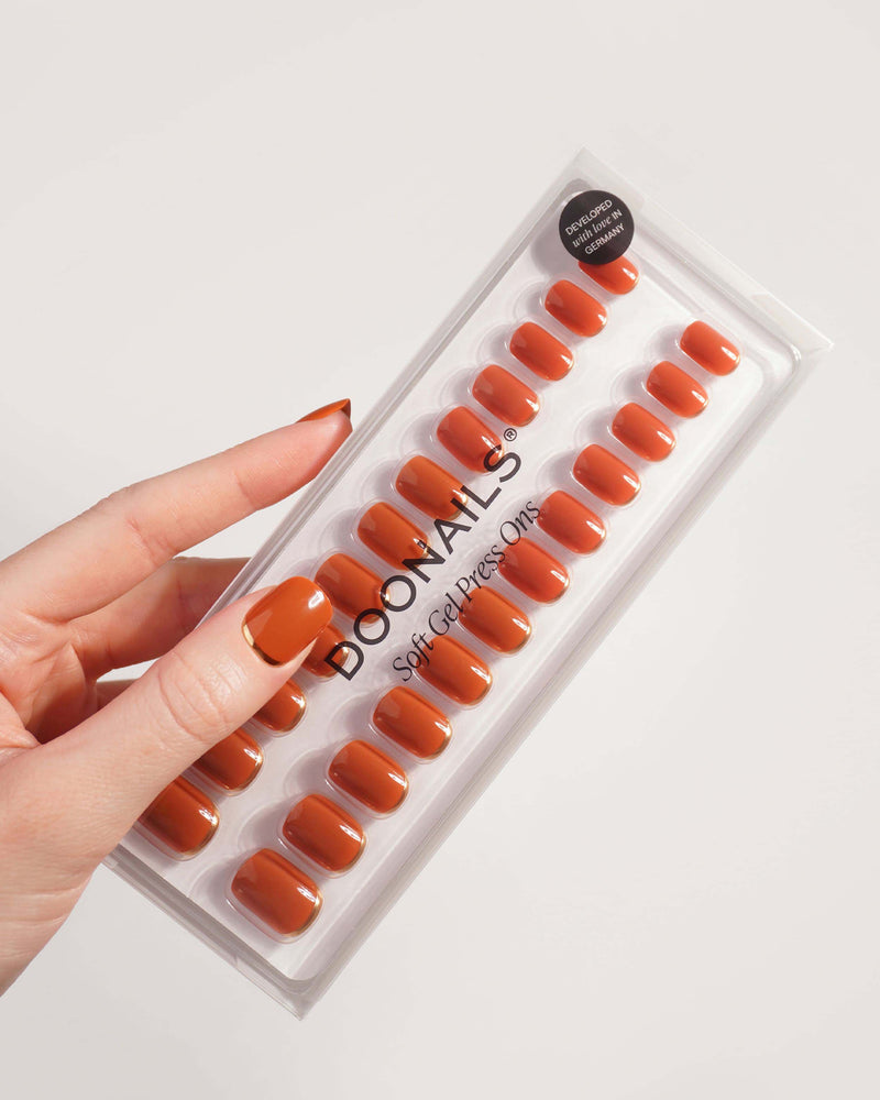 Cinnamon Extra Short Square Soft Gel Press Ons - Doonails