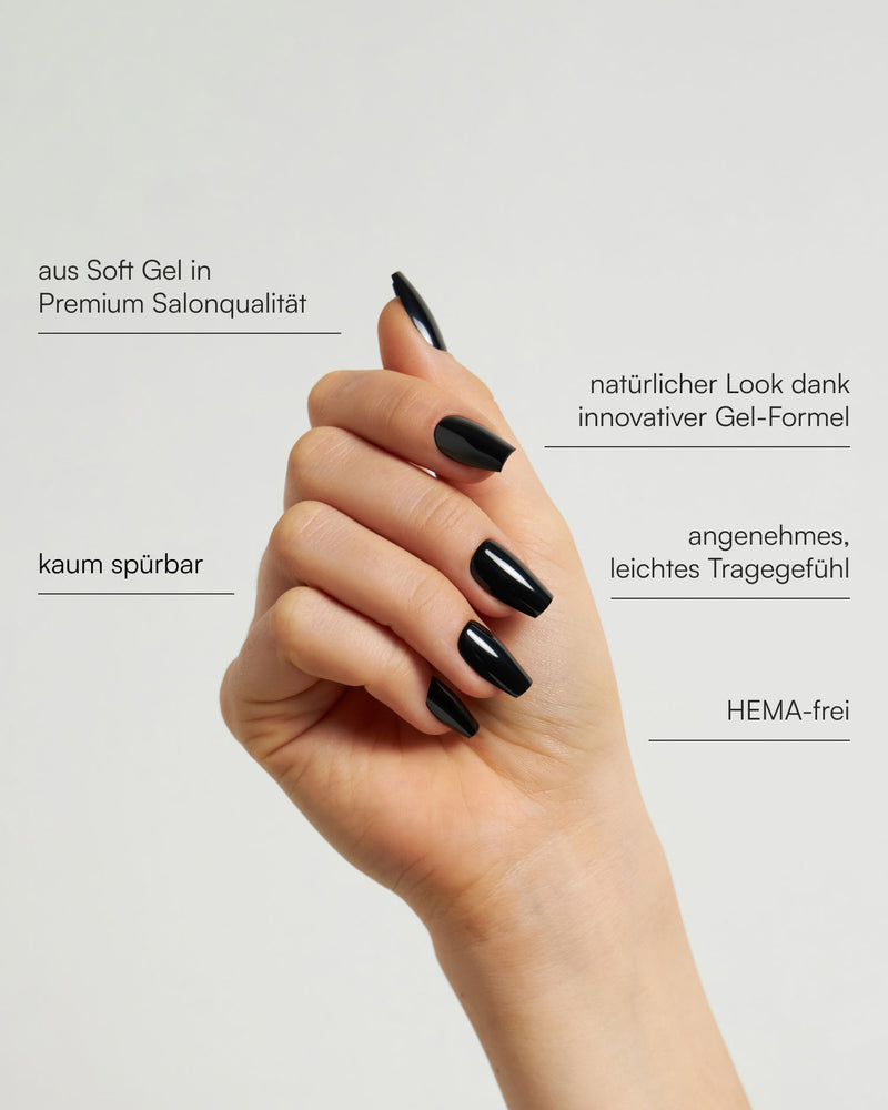 Dark Dream Short Coffin Soft Gel Press Ons - Doonails