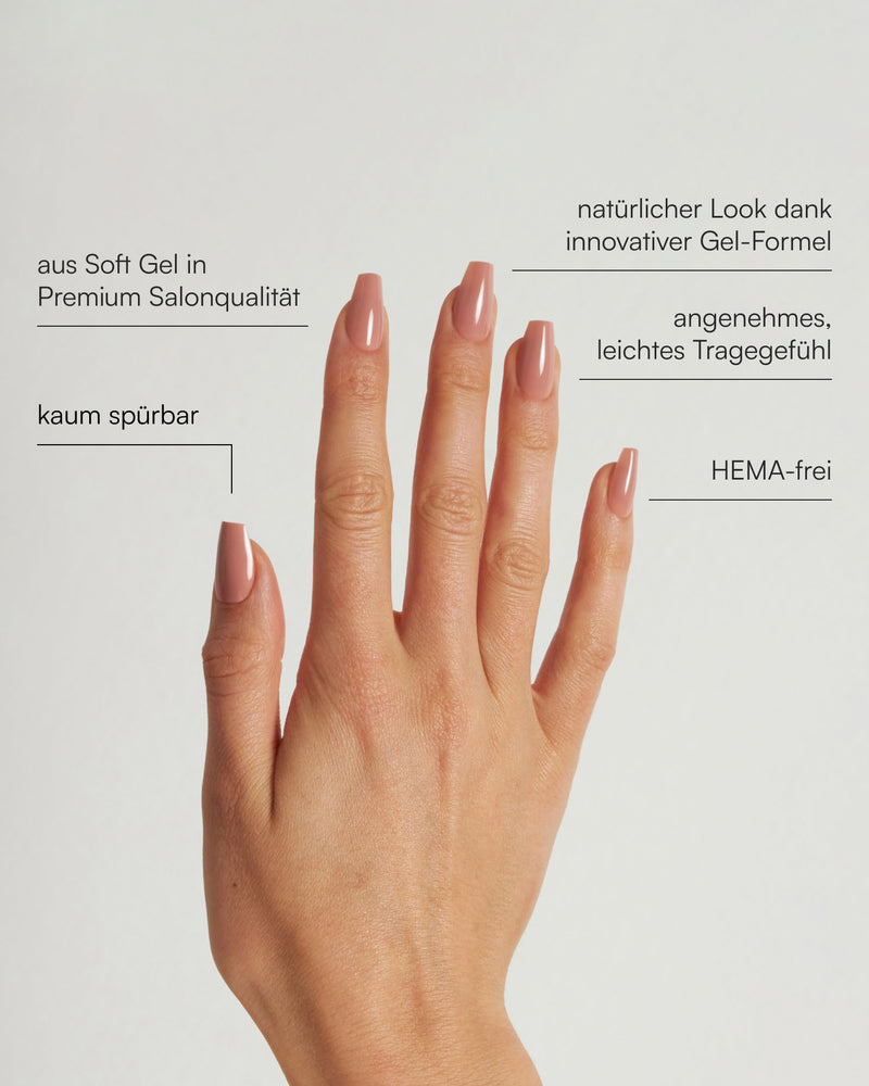Espresso Short Coffin Soft Gel Press Ons - Doonails