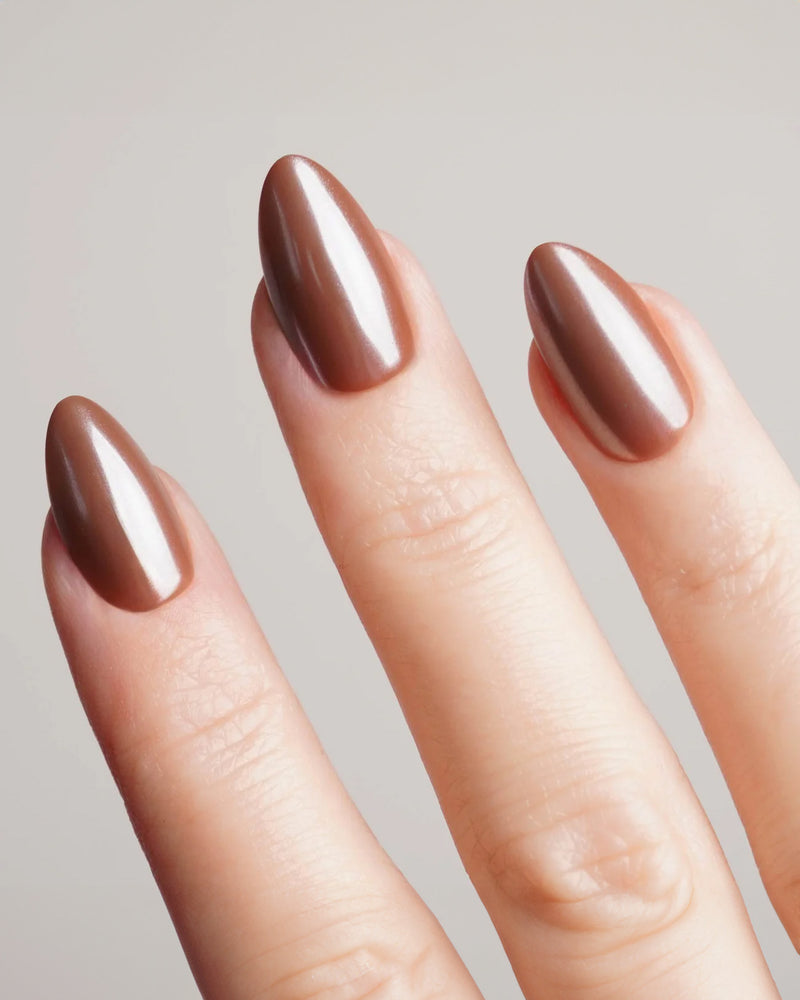 Glazed Chocolate Short Almond Soft Gel Press Ons - Doonails