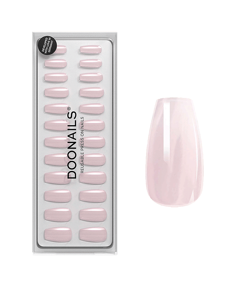 Doonails | Soft Gel Press Ons - Jetset Short Coffin