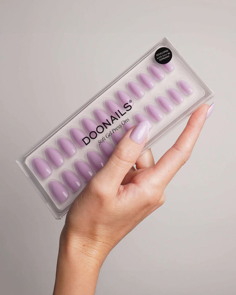 Lavender Mist Short Almond Soft Gel Press Ons - Doonails